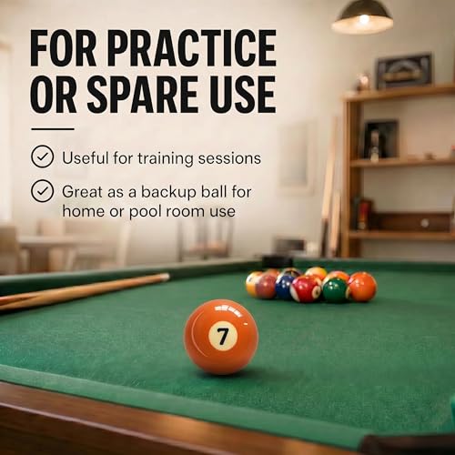 KONLLEN Single Replacement Pool Ball – 2-1/4" Regulation Size & Weight Billiard Ball Made of Phenolic Resin (Choose 1–15 or Cue Ball) - color: #7