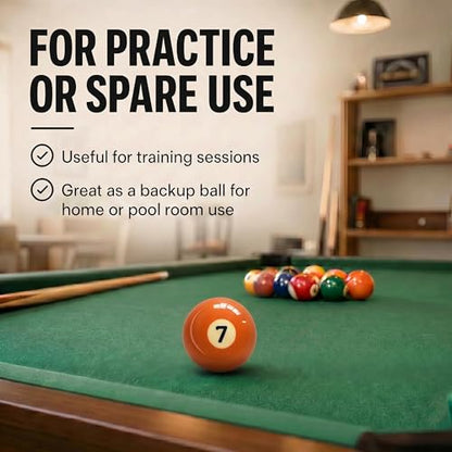 KONLLEN Single Replacement Pool Ball – 2-1/4" Regulation Size & Weight Billiard Ball Made of Phenolic Resin (Choose 1–15 or Cue Ball) - color: #7