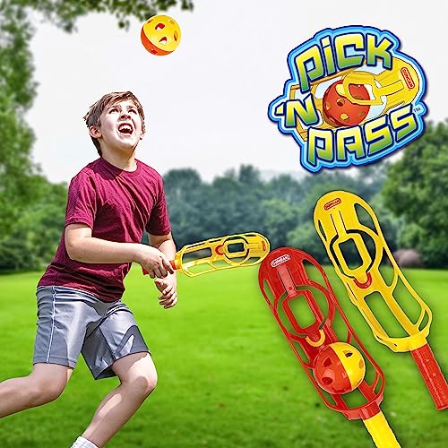Duncan Toys Pick ’N Pass - Outdoor/Indoor Game Activities for Kids, Pop-Pass-Catch Ball Game w/Long Hurler, 2 Catcher and a Ball, Fun Outdoor Toy and Gift for Kids