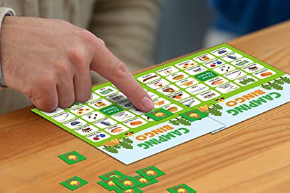 Camping Bingo Game - 24 Player Outdoor Activity for School Parties, Birthdays and Nature Parties - color: Camping