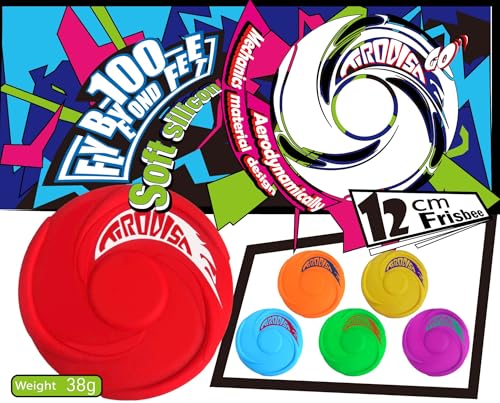 AMAZING TOYZ Tirodisc GO Mini Frisbee Flying Disc Set Pack, 12cm Soft Silicone Golf Disc for Party Games, Beach, Park Portable Pocket-Sized Toy, Easy Clean & Safe Catch