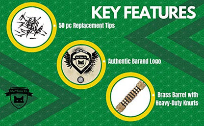 Professional Soft Tip Darts 12 PC Set | 12 Brass Barrels | 50 Extra Black 2BA Tips| 12 Aluminum Shafts | 16 Flights Standard Shape | Multi Tool | Carry Bottle - color: Gold Barrel-18g