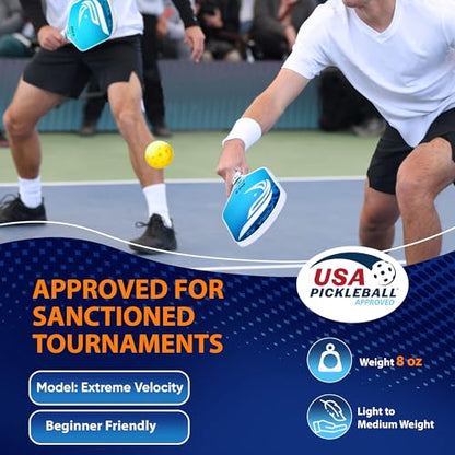 FURA Pickleball Paddle Set of 2 – USAPA Approved Lightweight Graphite Pickleball Rackets with 16mm Honeycomb Core & MaxGrit Spin Surface for Superior Spin & Control – Includes Bag, Balls & Grips