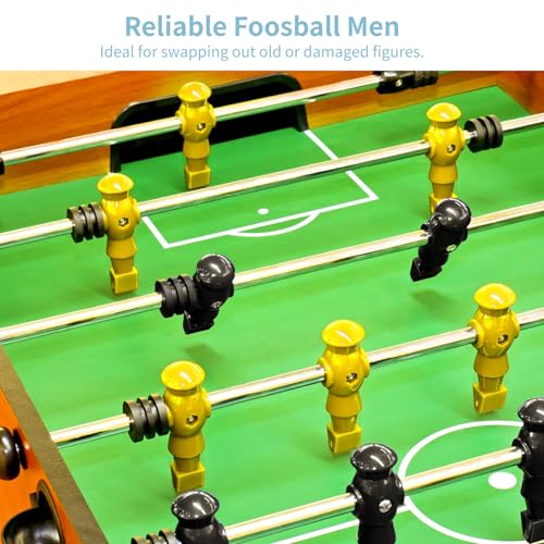 26 Pcs Foosball Men, Resin Foosball Replacement Parts, Table Soccer Player Set for Tournament Foosball - color: Black and Yellow