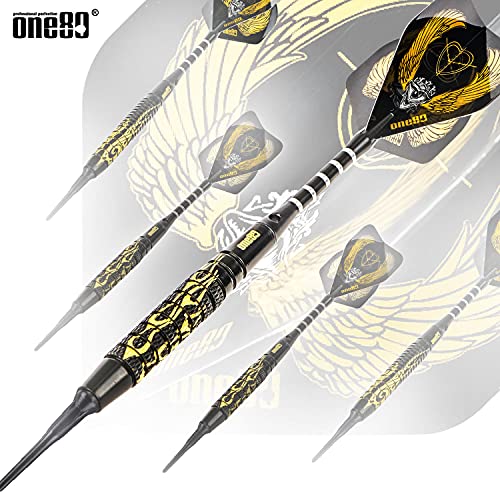 ONE80 Soft Tip Darts Set, 16grams, 12 Pack Steel/Brass Barrel, with Extra Flights, Aluminum Shafts, Flight Protectors and Tool Kit … - style: Brass Barrel