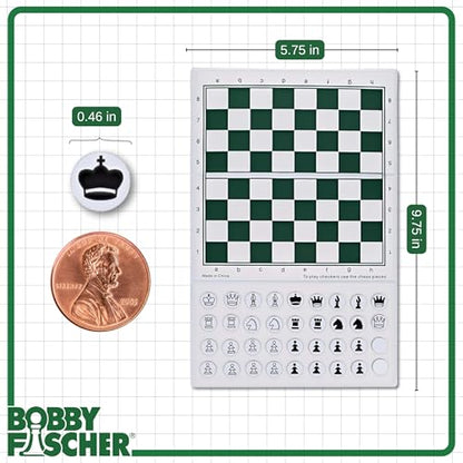Bobby Fischer Mini Magnetic Pocket Chess Set - Travel - 6 x 3.25 by WE Games