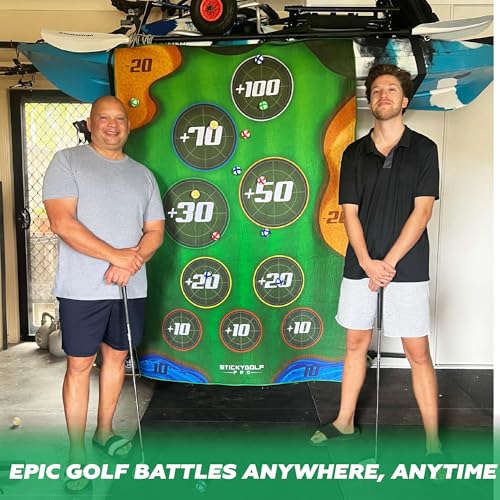 Golf Game for Adults Outdoor Indoor - Backyard Chipping Set with Sticky Balls - Family Entertainment Multi-Player Action - Friend and Party Activity - Gift for Golfers - style: StickyGolf (no club)