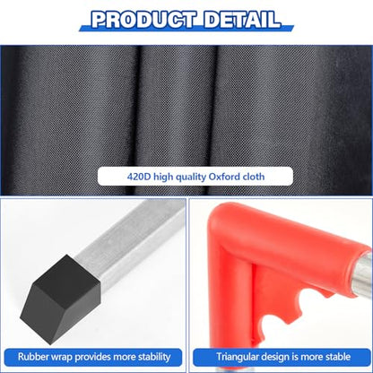 5 Pcs Table Tennis Barrier, 55" x 29.5" Practice Training Baffle with 420D Oxford Cloth, Portable Pickup Surround for Quick Ball Collection, Table Tennis Court Fencing Walls - color: Black
