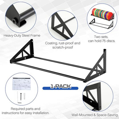 Weysat 1/2 Pack Disc Golf Storage Rack Wall Mount Disc Golf Accessories Organizer Rack Holder Basket Shelf for Home Garage - style: Metal