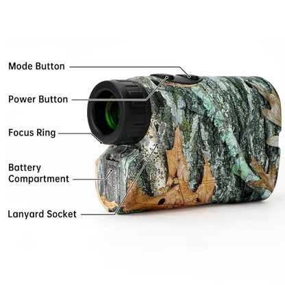 Gogogo Sport Vpro GS03 Laser Golf/Hunting Rangefinder, 1000/1200 Yards Laser Range Finder with 6X Magnification Ultra-Clear View, Lightweight, Slope, Pin-Seeker & Flag-Lock & Vibration - color: GS03 Wildlife