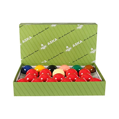 ASKA Billiards Snooker Balls Set, 22 Balls Including a Cue Ball - style: SB01A, Grade A, Set of 22 balls 2-1/4