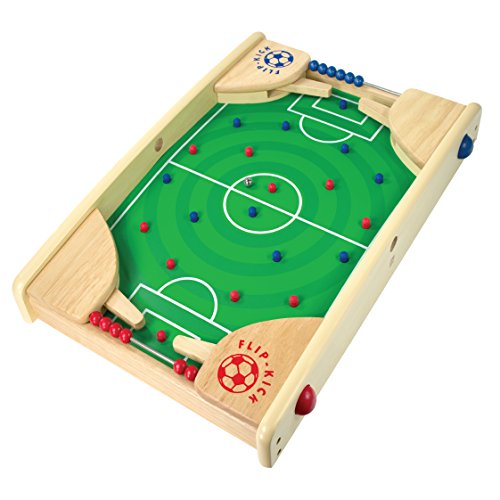 Flipkick: Wooden Tabletop Football/Soccer Pinball Games, Indoor Portable Sport Table Board for Kids and Family - style: Flipkick