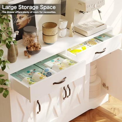 47" Sideboard Buffet Cabinet with Storage, Kitchen Cabinet for Dining Room, White - color: Brown, style: Sideboard Cabinet