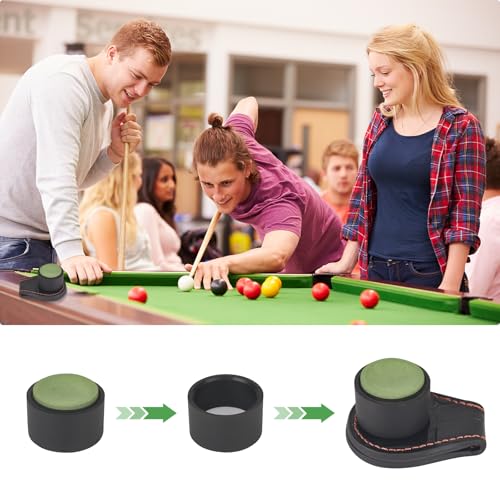 LAKE OF FIRE Pool Chalk Holder – Magnetic Leather Pocket Clip Design – Ideal Accessory for Snooker & Billiards - style: Round