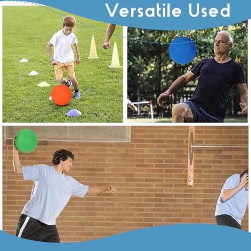Amor Present 6PCS Playground Ball, 7 Inch Inflatable Kickballs with Pump, Rainbow Rubber Dodgeball for Kids Beach Toy Sports Games Indoor Outdoor Pool Party - size: Medium (Pack of 2)