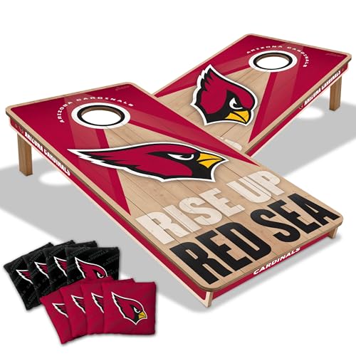 YouTheFan NFL 2' x 4' Slogan Series Professional Wood Cornhole Game with Logo Bags - color: Arizona Cardinals