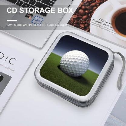 MUSM 40 Capacity Golf Ball CD DVD Case Waterproof Dustproof Hard Plastic Disc Storage Binder Portable Zipper CD DVD Wallet Holder for Car Home Office Travel