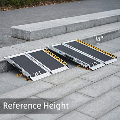 HABUTWAY 3ft Wheelchair Ramps for Home Steps, Portable Wheelchair Ramp Holds up to 800Lbs, Threshold Ramp with Non-Slip Resistant Surface, Ramps for Wheelchairs for Home, Stairs, Steps, Doorways - size: 3FT Using height 3-9"