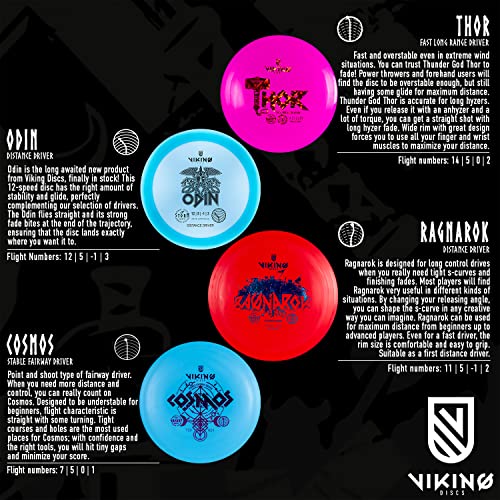 Viking Discs Starter Disc Golf Set - 8 Discs for Any Distance, PDGA Approved - Disc Golf Equipment for Adults - Putter, Mid-Range, Fairway & Distance Driver