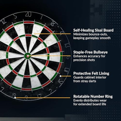 Hathaway Drifter Solid Wood Dartboard & Cabinet Set