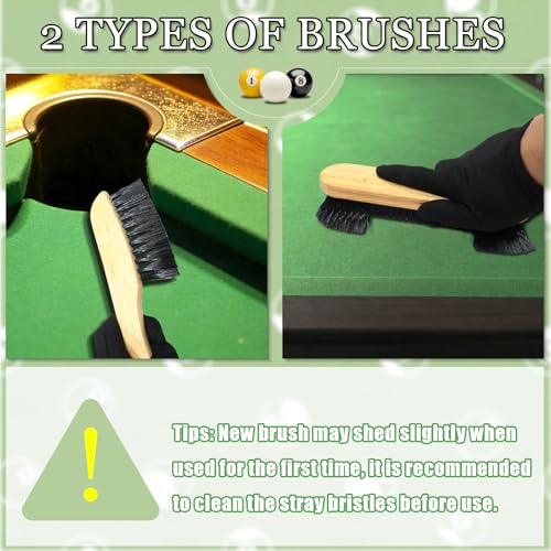 Pool Table Brush Set, Pool Table Brush for Felt & Rail Cleaning, Billiard Table Cleaner Accessories Kit