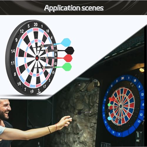 CyeeLife Integrated Dart Shaft and Flights Standard Shape,Black/Red/Blue/Green,4 Set (12pcs)