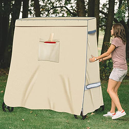 Table Tennis Table Cover for Foldable Ping Pong Tables | Front Zipper Access Design,Storage Pocket,Windproof Adjustable Fastening,Indoor and Outdoor Use