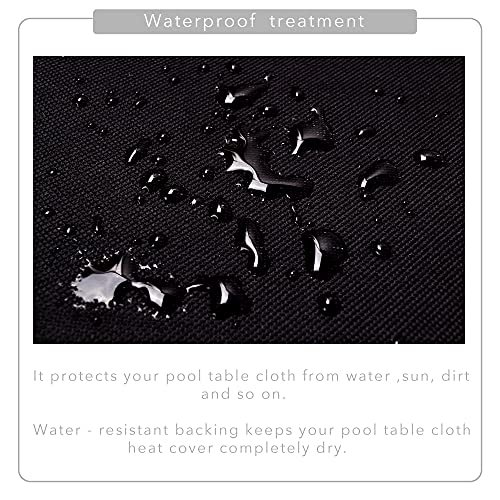 7/8/9FT Heavy Duty 600D Polyester Canvas Billiard Pool Table Cover(7 Colors Available) (Black, 9-Foot) - color: Black, size: 9-Foot