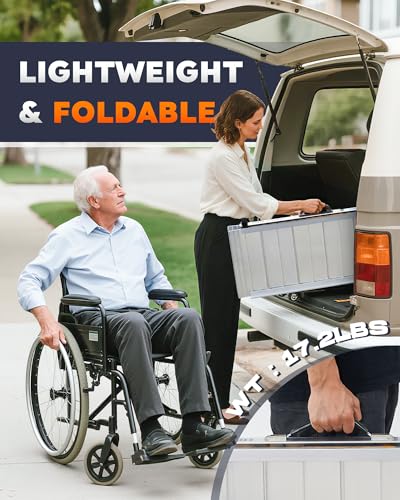 HABUTWAY 3ft Wheelchair Ramps for Home Steps, Portable Wheelchair Ramp Holds up to 800Lbs, Threshold Ramp with Non-Slip Resistant Surface, Ramps for Wheelchairs for Home, Stairs, Steps, Doorways - size: 3FT Using height 3-9"