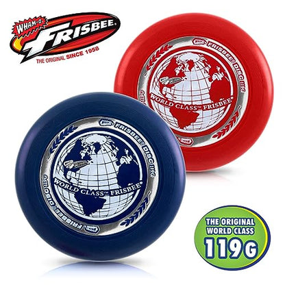 Whamo-O Frisbee - World Class Frisbee - 9.25" Sport Flying Disc 119G - Lightweight - Durable Flying Disc Toys for School, Game Prizes, Party, Indoor & Outdoor Game - style: 6 PACK ( RED + BLUE )