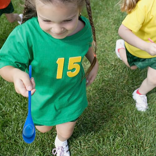 TOPZEA 24 PCS Easter Egg and Spoon Race Game Set, Wooden Egg Balance Game 12 Players, Carnival Relay Race Field Day Games for Kids & Family, Easter Eggs Hunt, Outdoor Lawn Games