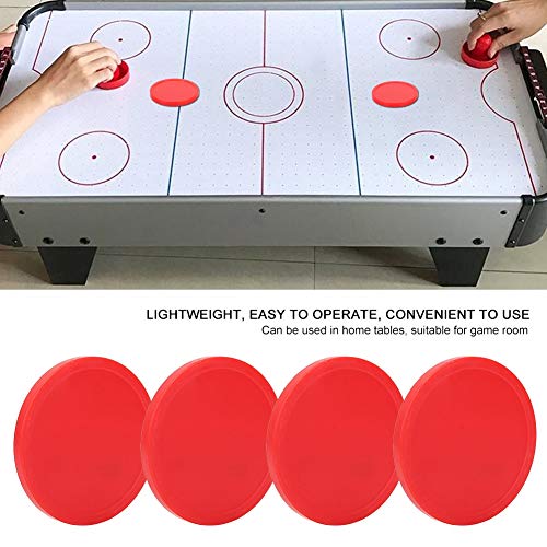 4 Pieces Plastic Air Hockey Pucks Replacement Round Pucks for Game Tables, Equipment, Accessories(（75mm）)