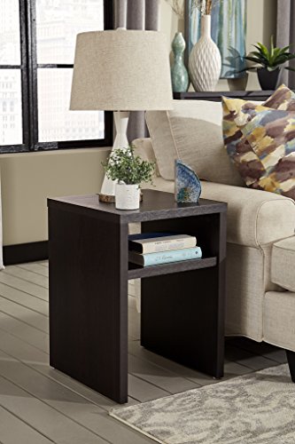ClosetMaid 1666 2-Tier Square End Table with Storage Shelf, Black Walnut - color: Black Walnut, style: End Table