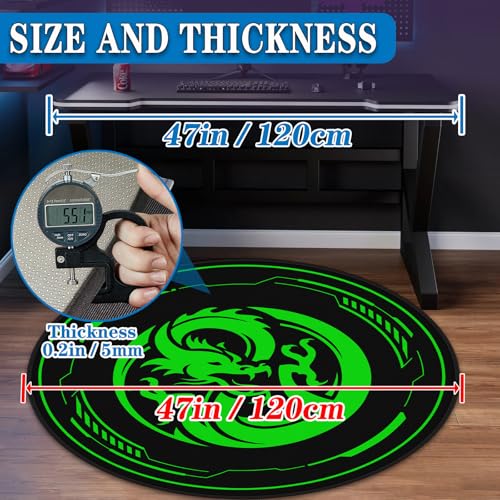 Gaming Chair Mat for Low - Pile Carpets and Hardwood Floors, 47 - inch Round Floor Mat, Suitable for Rolling Chairs in Game Rooms, Bedrooms, Living Rooms and Offices