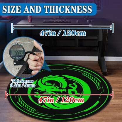 Gaming Chair Mat for Low - Pile Carpets and Hardwood Floors, 47 - inch Round Floor Mat, Suitable for Rolling Chairs in Game Rooms, Bedrooms, Living Rooms and Offices