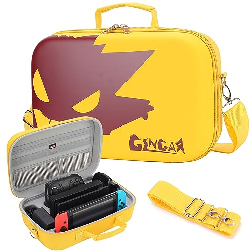 Flyekist Carrying Storage Case for Nintendo Switch/Switch OLED Model, Portable Travel Messenger Bag Soft Lining 18Games for Pro Controller and Switch Accessories