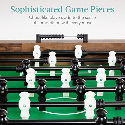 Best Choice Products Full Size 54 Inch Regulation Foosball Table for Home, Game Room - Includes 2 Balls, 2 Cup Holders - color: Walnut