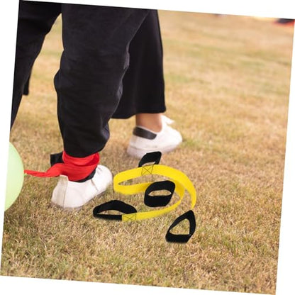 BESTonZON 2Pcs Team Building Legged Race Bands Footstep Game for Adults for Carnival Field Day Relay Races Backyard Parties Promotes Teamwork Personal Growth