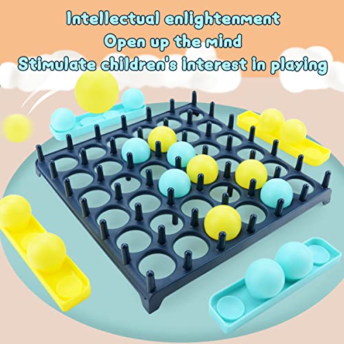Bounce Ball Game with Family, Adults, Teens and Children, Connect Ball Board Games Table Game Toys, with 9 Cards with Different Patterns, 16 Balls and 1 Game Grid, the Perfect Holiday Toy for Kid
