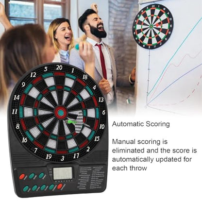 Electronic Dartboard Soft Tip Electronic Dart Board Set Includes Dart Pole Dart Flights Shaft and 12pcs Dart Tips Automatic Scoring with Multiple Game Modes for Entertainment