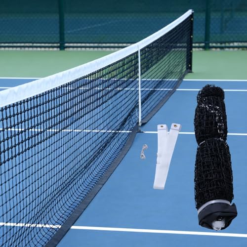 Professional Tennis Net 42ft x 3.5ft – 3.0mm Twisted PE, 4.0cm Official Mesh, UV/Waterproof, 6mm Steel Cable & Top 6-Row Double Layer – Complete Kit for Court, Backyard or Driveway