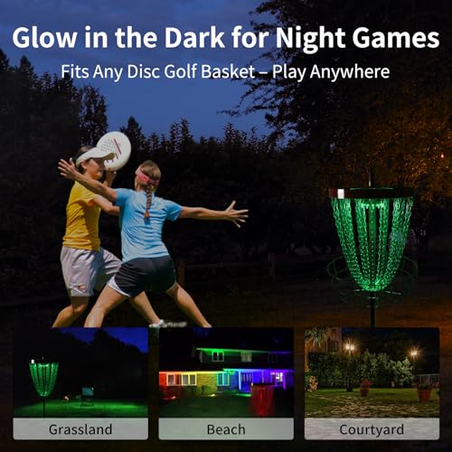 Disc Golf Basket Sensor Light | Automatic Sensor Lighting + Automatic Color-Changing Function | Compatible with Universal Disc Golf Baskets - color: 48MM