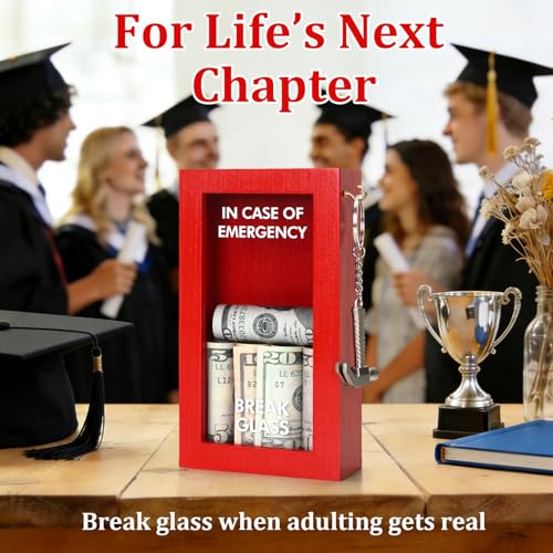 Funny Office Emergency Box w/Hammer, Break in Case of Emergency Box, DIY Stress Relief Gag Gift for Coworker, Desk Decor & White Elephant Gift for Friends, Coworkers & Family, Money Gift Idea - style: Regular Emergency Box