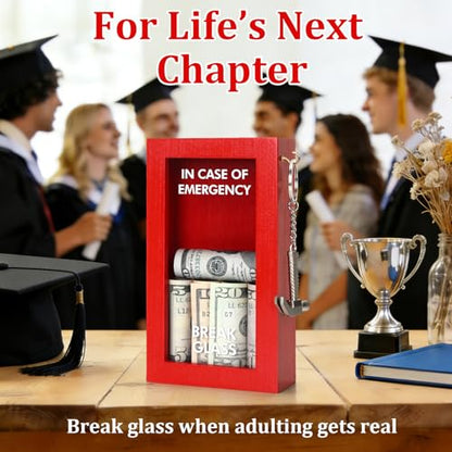 Funny Office Emergency Box w/Hammer, Break in Case of Emergency Box, DIY Stress Relief Gag Gift for Coworker, Desk Decor & White Elephant Gift for Friends, Coworkers & Family, Money Gift Idea - style: Regular Emergency Box