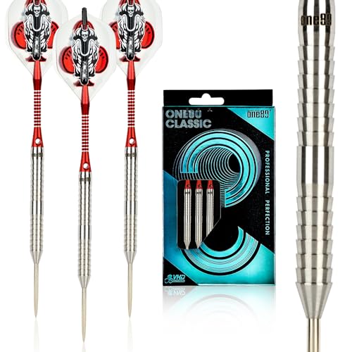 ONE80 90% VHD Steel Tip Tungsten Dart, Professional Barrel Style with Extra Flights, Shafts and Sharpener Gift Box Packaging - style: B-24g
