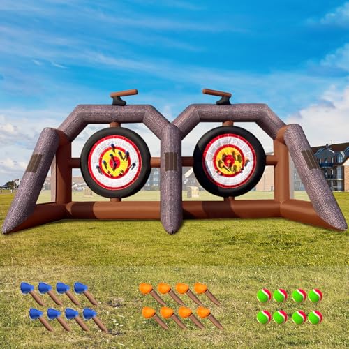OZIS Inflatable Axe Throwing Game ，Inflatable Ball Toss Target Dart Board for Backyard School Team Birthday Party Events Outdoor Indoor - size: Double Target