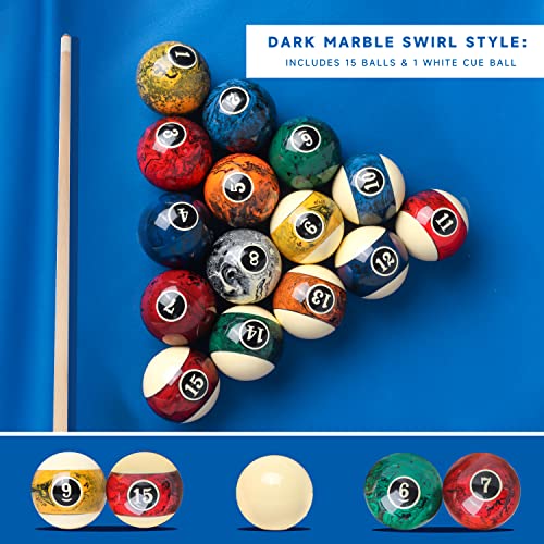 GSE Games & Sports Expert 8-Ball Triangle & 9-Ball Diamond Pool Ball Racks with 2-1/4" Standard Pool Balls, Billiard Balls and Racks Set, Pool Table Accessories (Several Colors Available) - color: Dark Marble Style Balls, style: Mahogany Racks