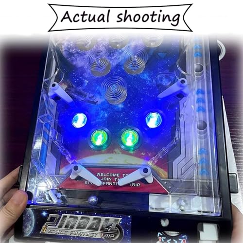 PHATM Electronic Arcade Pinball Machine Classic Pinball Game Machine Preschooler Mini Pinball Toys Tabletop Marble Game Machine with Scorer Lights Sounds