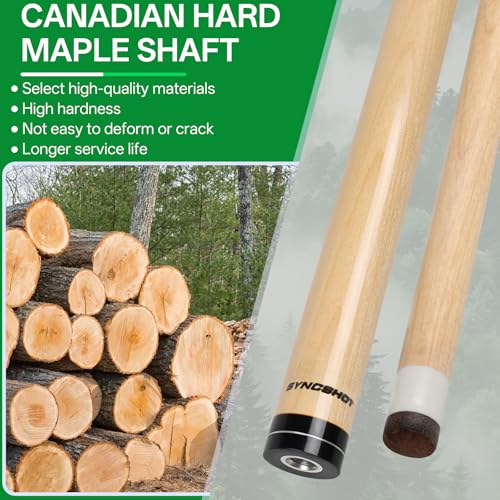 Pool Cues Set of 5/4/1, Pool Sticks for Adults 58 48 Inch 15 18 19 20 21oz Maple Wood Billiards Cue Sticks, for Professional Billiard Players Bars Home Hall Table Sport - color: 1 Piece (19oz Green)