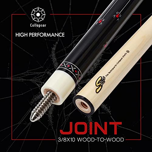 Collapsar Pool Cue with 1X1 Hard Case Low Deflection Technology Billiard Cue Stick Set - color: TXE70+Protector+Hard Case, size: 20 ounce